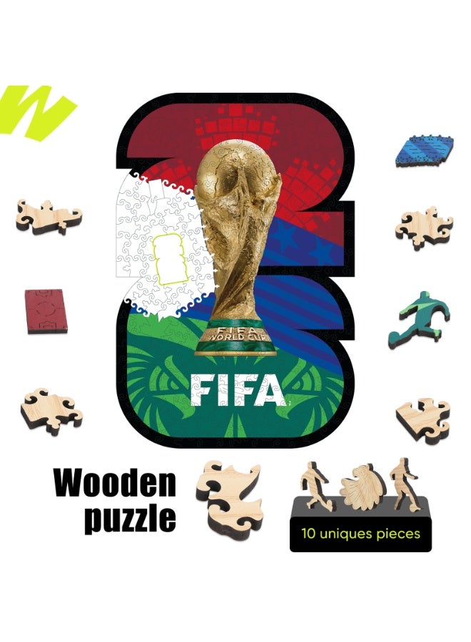 FIFA World Cup 2026 Luxury Wooden Puzzle - Elite 300pc Gift Box - Trophy Logo EditionGift Box Wooden Puzzle - 300 Pieces - Image 2
